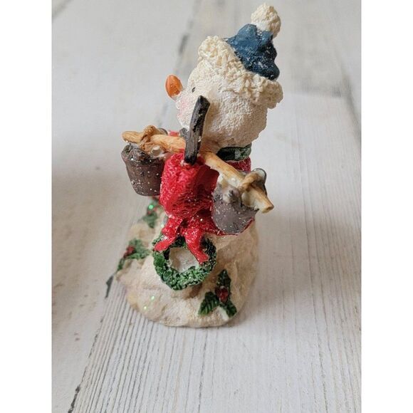 Glitter snowman father son gift haul mistletoe Xmas figure decor - Picture 4 of 7
